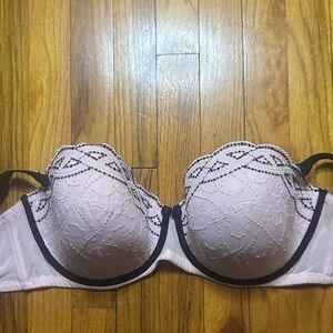 Adore Me Lace Accent Bra in Light Pink and Black